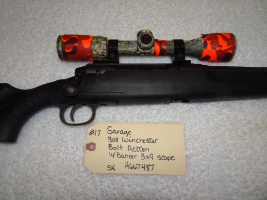 Savage 308 Winchester Bolt Action w/Banner 3x9 Scope