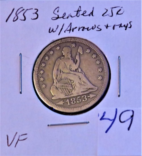 1853 Seated Quarter