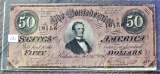 1864 $50 Confederate Note