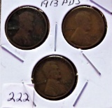 1913 P-D-S Lincoln Cents