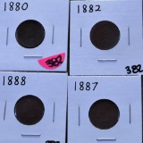 1880, 1881, 1882, 1883, 1884 Indian Cents