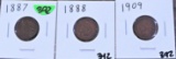 1887, 1888, 1889 Indian Cents