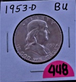 1953-D BU Franklin Half Dollar