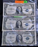 (3) 1935E $1 Silver Certificates