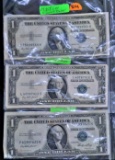 (3) 1935E $1 Silver Certificates