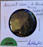 Ancient Coin - 2 Faces Facing Opposite Directions