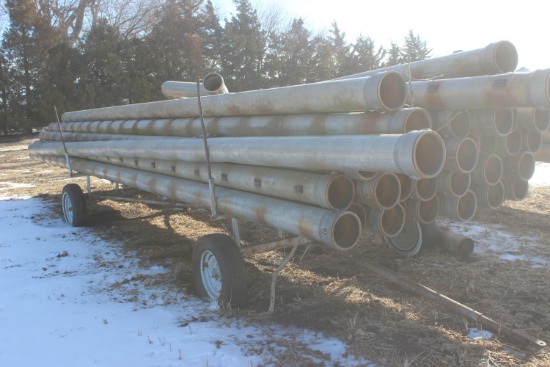 Tex-Flow Irrigation Pipe,  8X30, 20 in Gates, Pipe Trailer Included