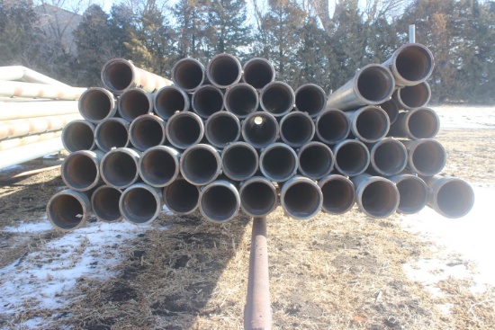Tex-Flow Irrigation Pipe, 8X30, 20 in Gates, 44 Lengths, Pipe Trailer Included