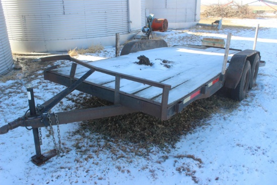 Flatbed Trailer, 16 Ft, Stake Pockets, 2in Ball.