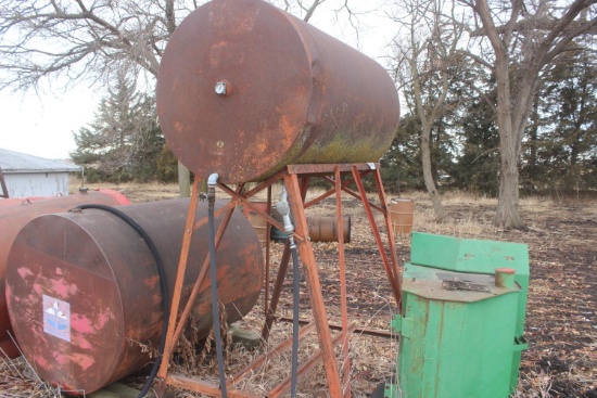 300 Gal. Fuel Barrel On Stand, Used For Gas