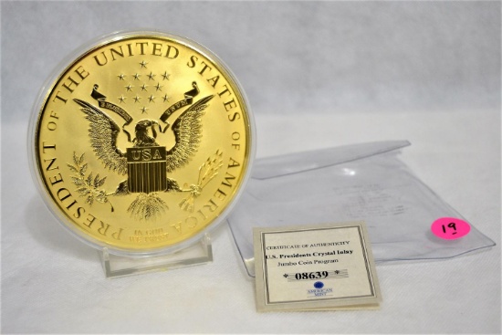 US presidents crystal inlay coin