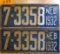 Pair 1932 NE License Plates 7-3358