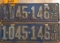 Pair 1926 Illinois License Plates 1045-146
