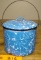 Blue & White Swirl Graniteware Berry Bucket w/lid