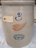 3 Gal Red Wing Union Stoneware Butter Churn