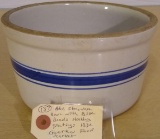 Adv. Stoneware Bowl Blue Bands 1932