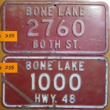 2x Bone Lake - Steel Signs