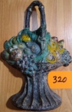 Cast Iron Door Stop - Basket of Fruit