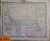 Early Map-Dakota, Nebraska, Kansas Territories