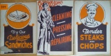 3 Old Paper on Cardboard Store Signs