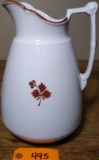 Large Ironstone Water Pitcher-Tea Leaf-