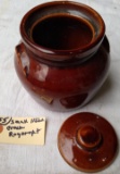 Small Lidded Brown Crock