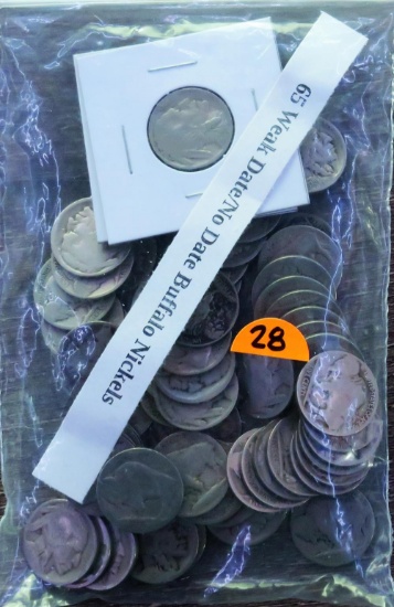 65 Weak Date/No Date Buffalo Nickels