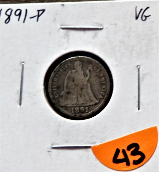 1891-P Liberty Seated Dime