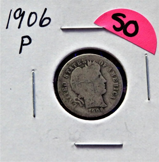 1906-P Barber Dime