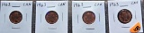 (4) 1963 Canadian Cents