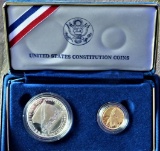 1987 Constitution $5 GOLD, $1 Silver