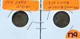 1910, 1929 Wheat Cents