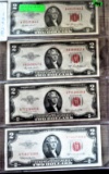 (4) UNC $2 Red Dot