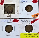 4 Key Pre 1930 Wheat Cents