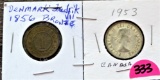 1856 Denmark, 1953 Canada