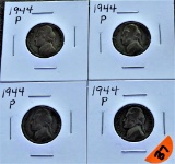 (4) 1944-P Silver Jefferson Nickels