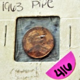 1963 Lincoln Cent - Pipe