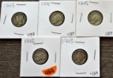 (5) Mercury Dimes