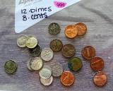 12 Dimes, 11 Lincoln Cents