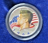 1964-P Colorized Kennedy Silver Half Dollar