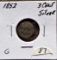 1852 3 Cent Trim Silver