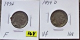 1934 P/D Buffalo Nickel