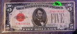 1928 A $5 US Note Red Seal