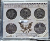 US Historic Coins - 5 Silver Halves
