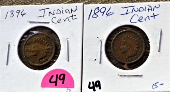 (2) 1896 Indian Cents