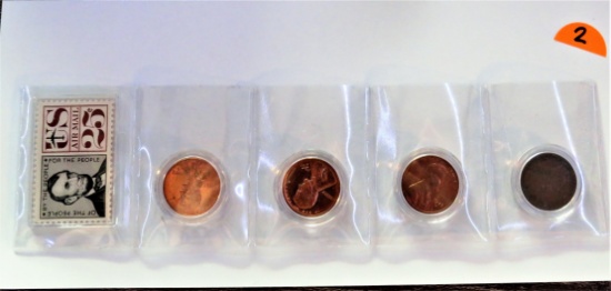 US Army Postage, 4 Lincoln Cents
