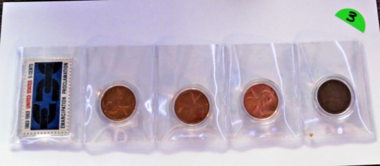 1863-1963 Postage, 4 Lincoln Cents