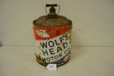 Wolf's Head 5 gallon oil can