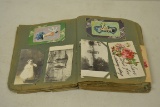 Antique postcard scrapbook