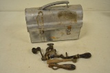 Metal lunchbox with reloading equipment